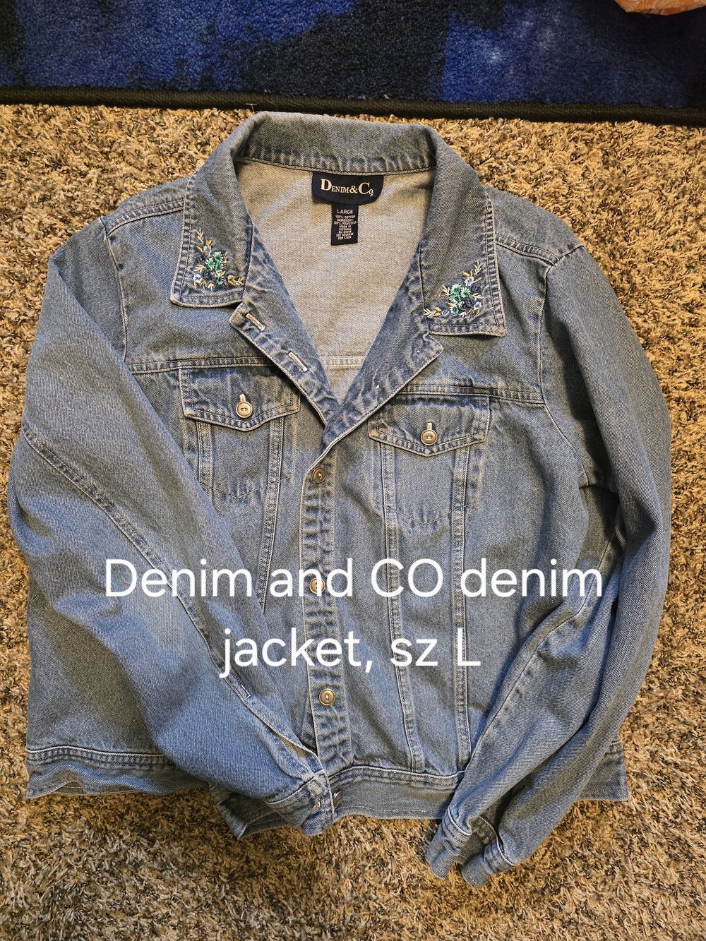 Denim&Co Light Blue Embroidered Jean Jacket - Women's